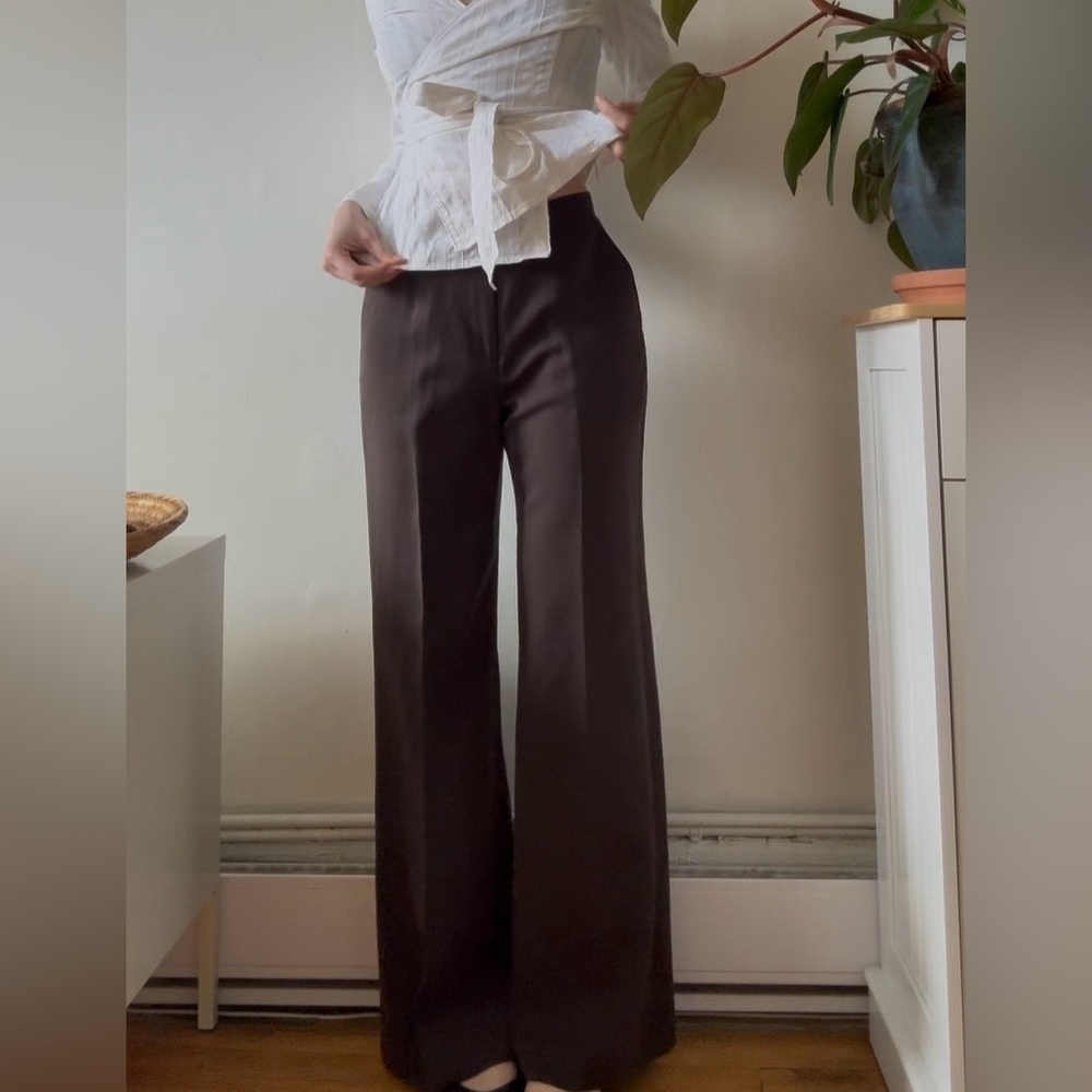 Vintage pleated Trousers – Cocoa Brown (Size 6 / EUR 36)
